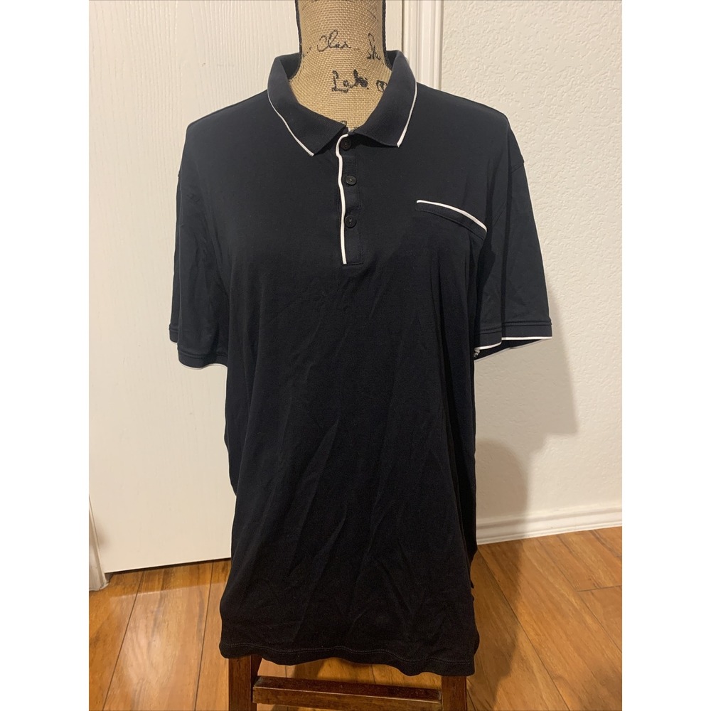 calvin klein liquid touch polo Men's XL Black T Shirt NWOT
